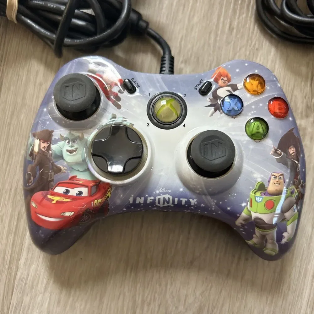 Xbox 360 Third Party Wired Controller Lot Of 4 Marvel Disney Infinity UNTESTED